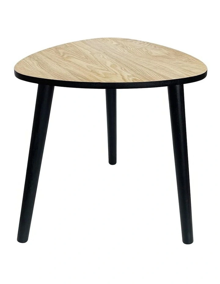 Abstract Oval 3-Legged Side Table in Multi