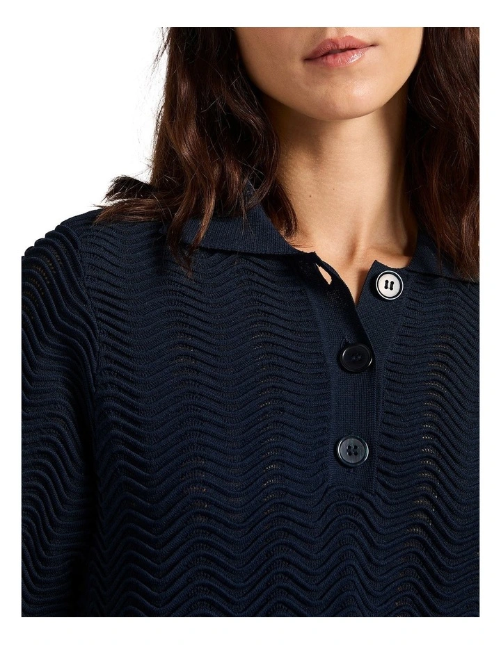 Suzie Knit Polo in Navy