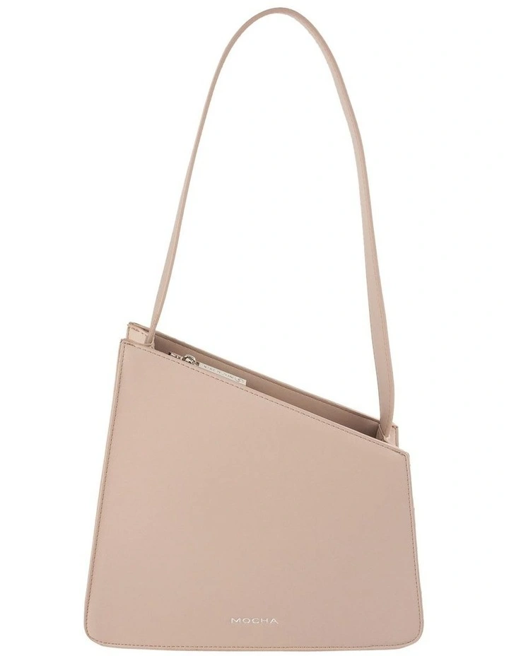 Eleanor Asymmetrical Shoulder Bag in Nude