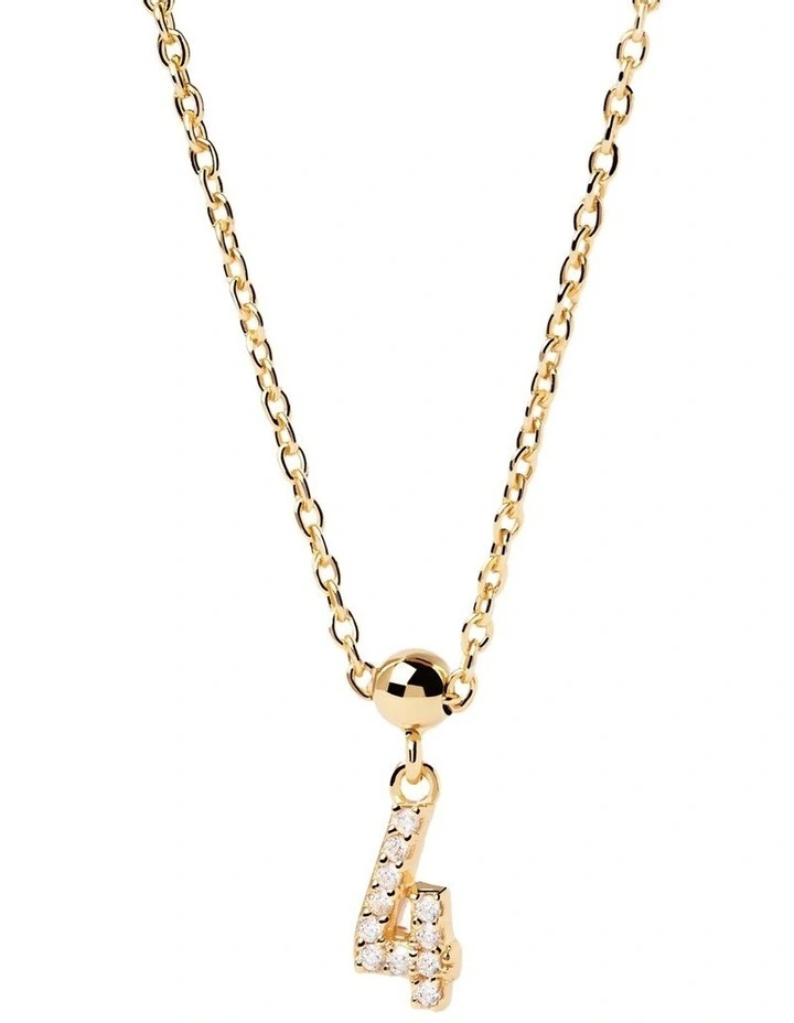 Number 4 Charm in Gold