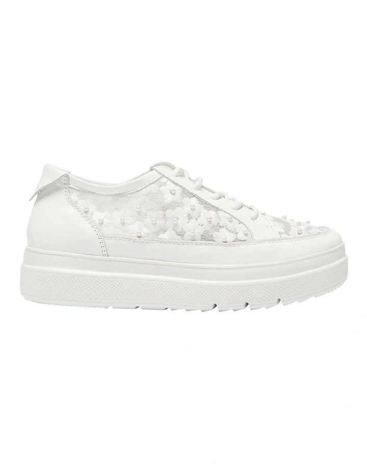 Benny Sneakers Leather Shoe in White Pearl