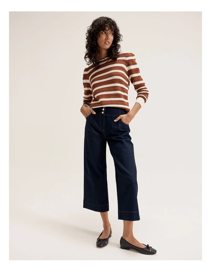 Celeste Stripe Jumper in Brown/Ivory