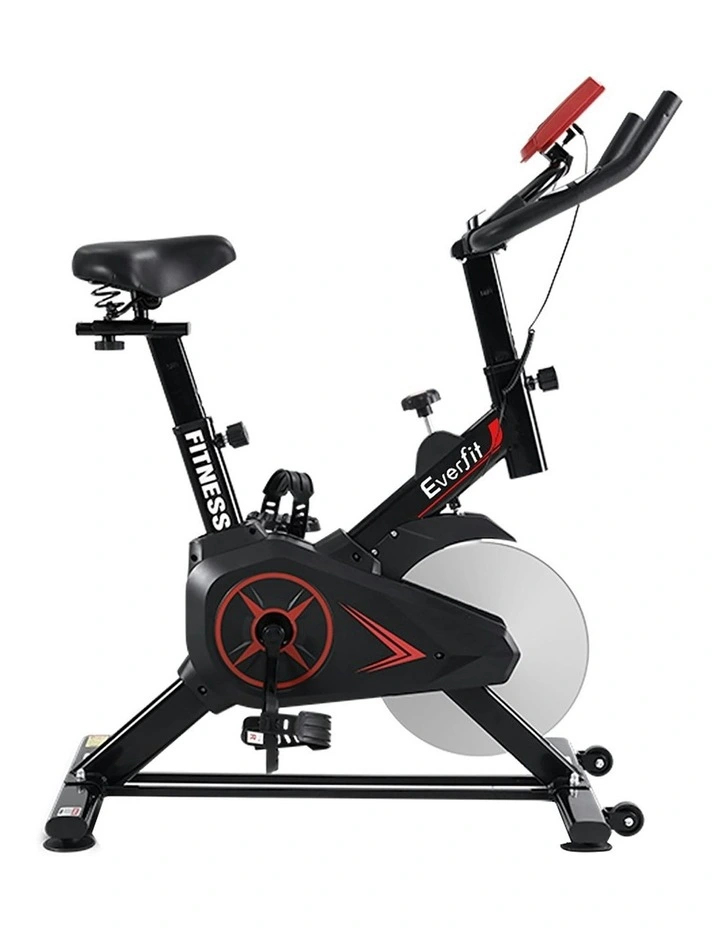 Flywheel Cycling Adjustable Spin Exercise Bike in Black