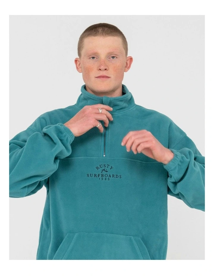 Middle Section Crew Polar Fleece Knit in Blue