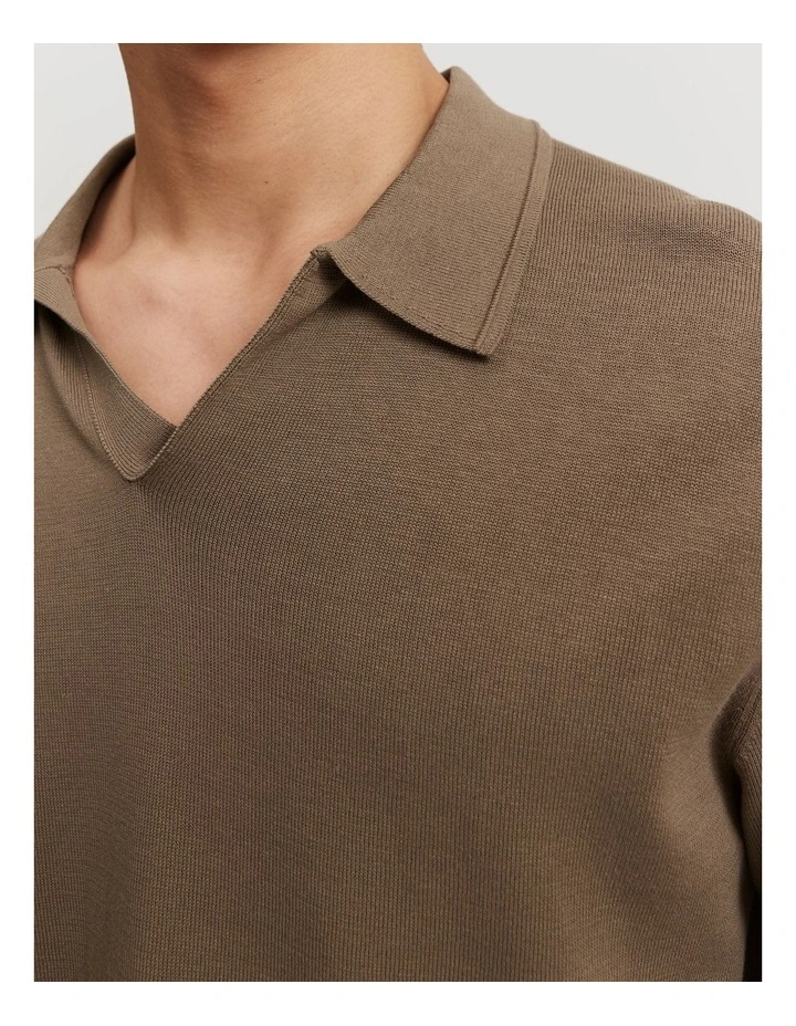 Cotton Silk Trophy Polo in Fawn