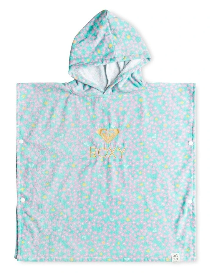 Stay Magical Printed Hoodie Poncho Towel in Arubra Blue