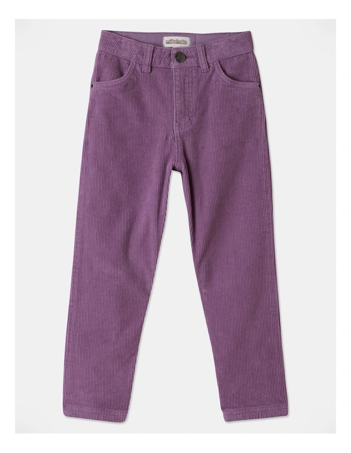 Cord Straight Leg Pant in Purple