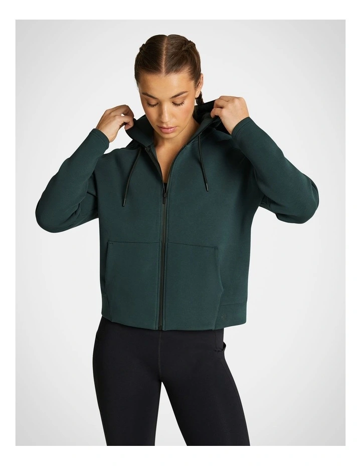 Zip Through Hoodie in Khaki