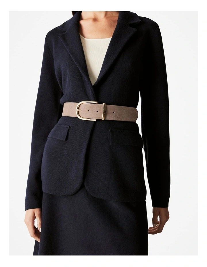 Suede Wide Belt in Cinder