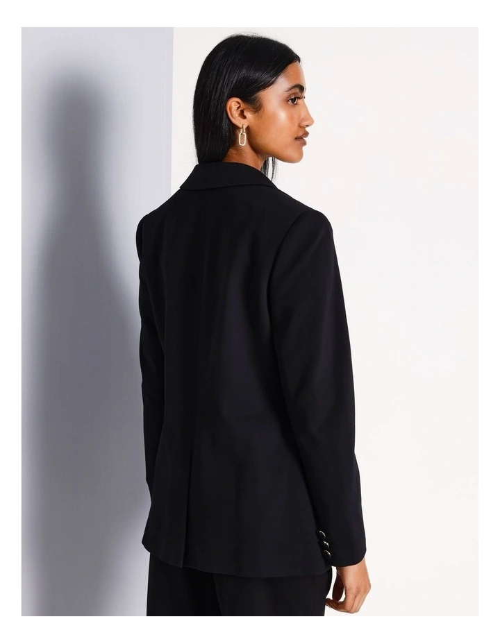 Single Breasted Ponte Blazer in Black