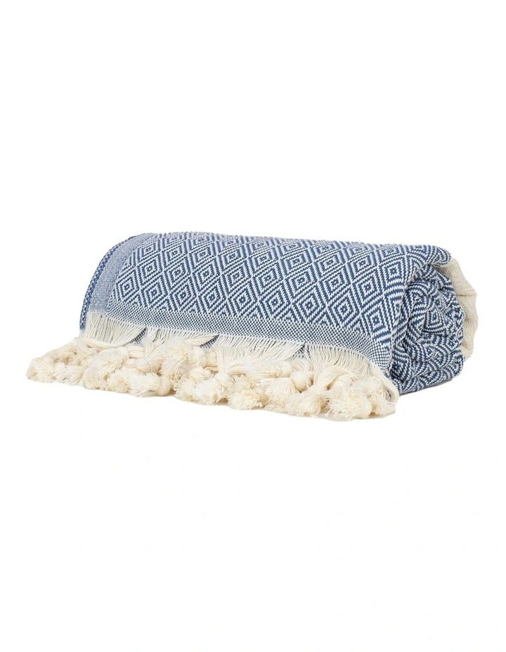 Turkish Towel in Navy/White