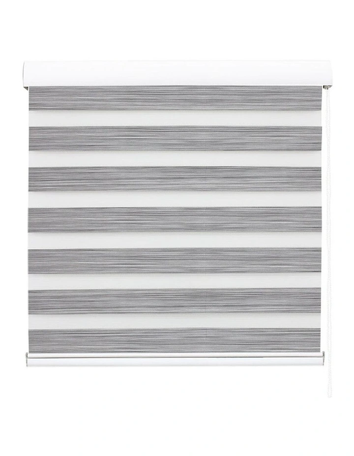 Blackout Zebra Roller Blind Curtains 210x210 in Grey