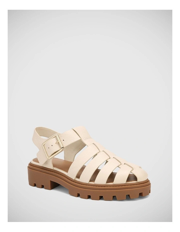 Freda Leather Sandal in Ivory