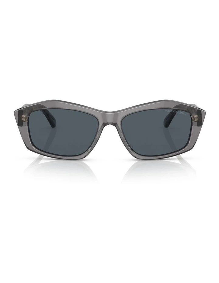 0EA4187 Sunglasses in Shiny Transparent Grey