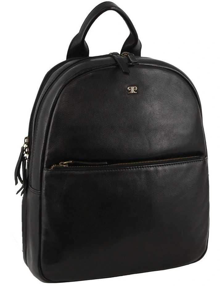 Rustic Leather Business Backpack in Black