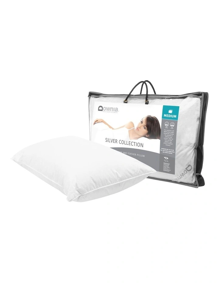 Goose Down and Feather Pillow in White
