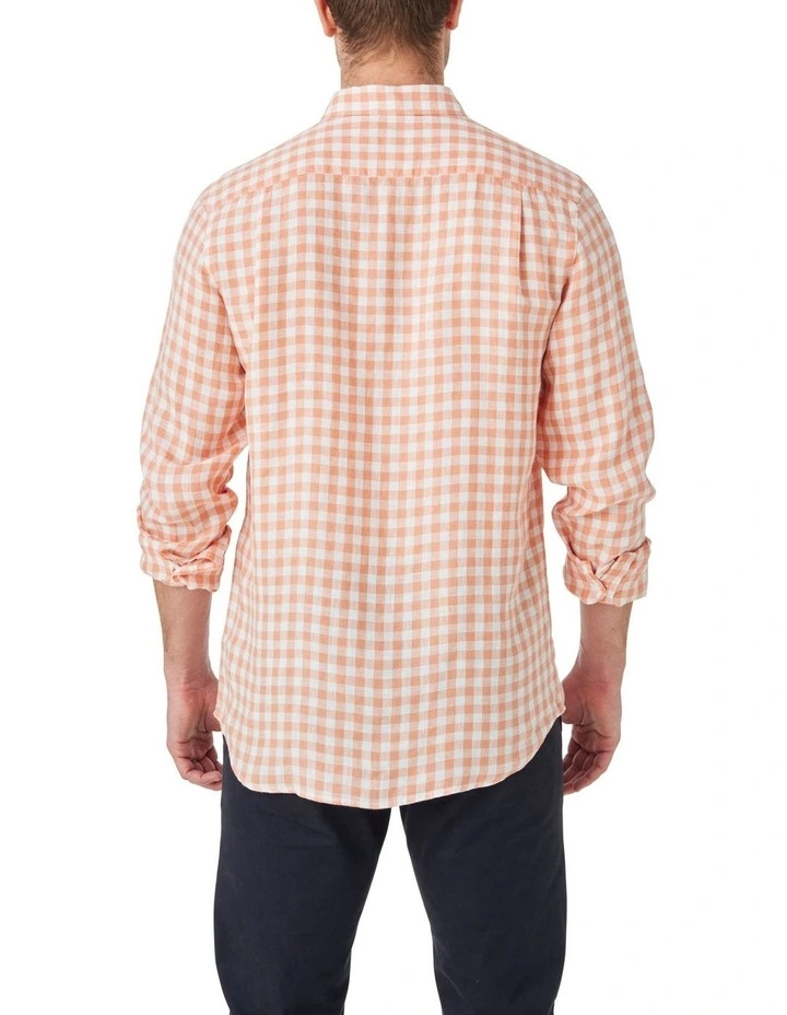 Chase Check Long Sleeve Shirt in Mango
