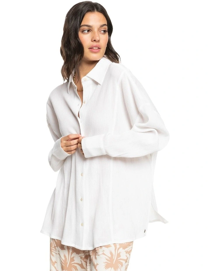 Cool Evening Long Sleeve Shirt in Bright White