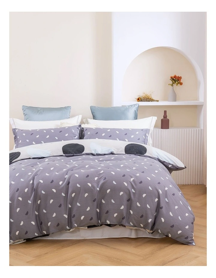 Orion Pure Cotton Reversible Quilt Cover Set in White