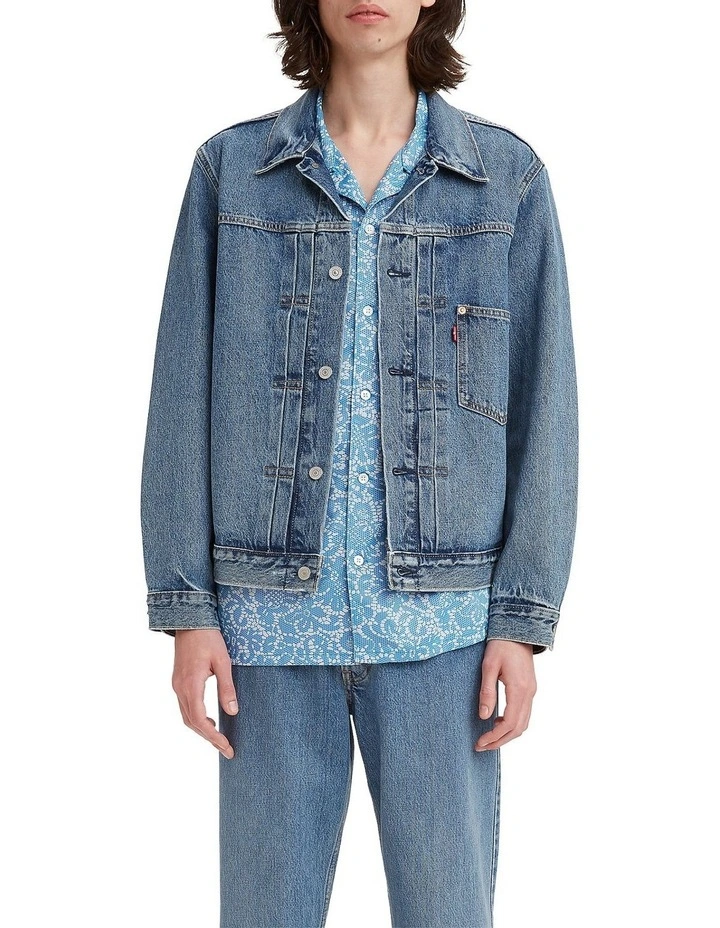 Type I Trucker Jacket in Medium Indigo Stonewash