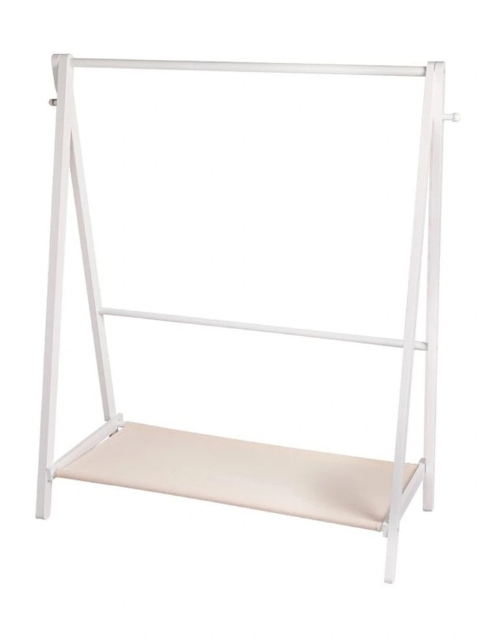 Wooden Clothes Rack 120cm in White