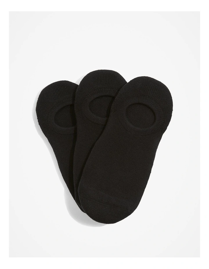 Australian Cotton Blend Cushion Sock Pack of 3 in Black