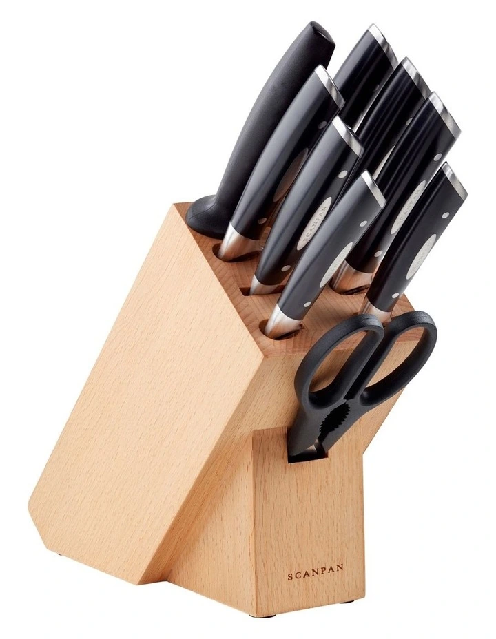 Classic Knife Block Set 10 Piece in Light Brown