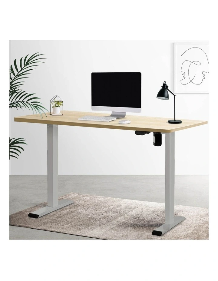Electric Standing Desk 140cm in Oak/Grey