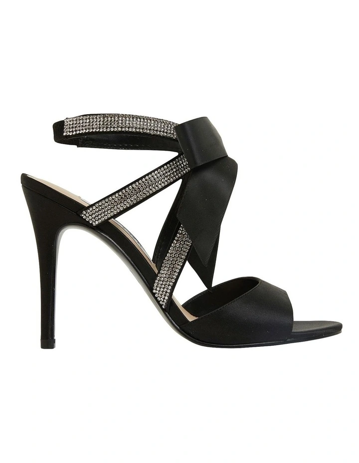 Claudia Noir Satin Sandals