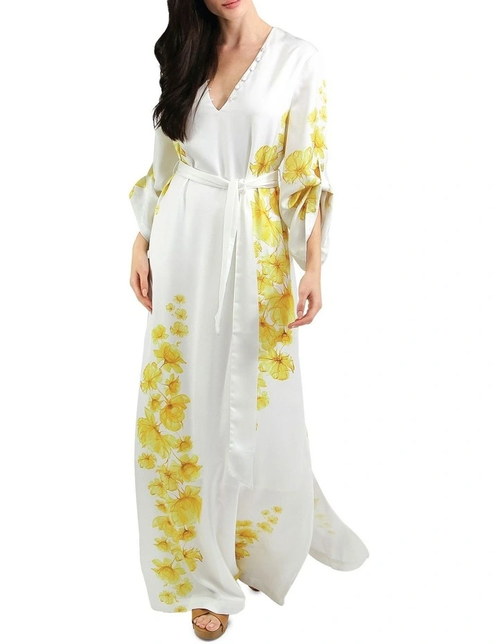 The Botanist Maxi Dress in White/Yellow