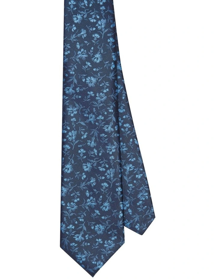Floral Tie in Blue