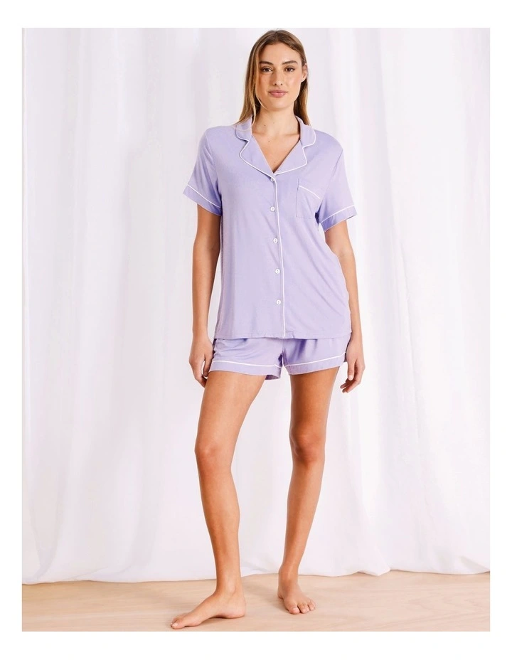 Pure Comfort Bamboo Short Sleeve Pyjama set in Lilac