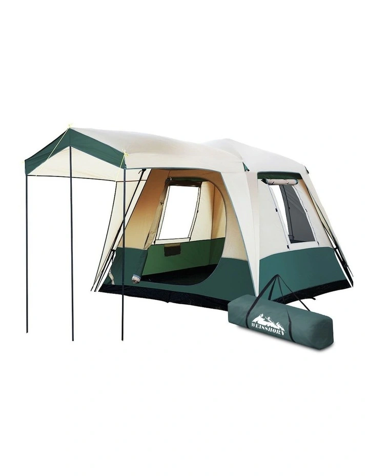 Dome Camping Tent 4 Person in Green/Beige