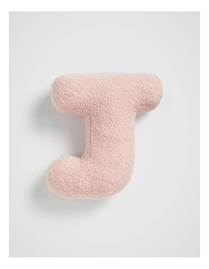 Teddy Initial J Cushion in Dusty Rose