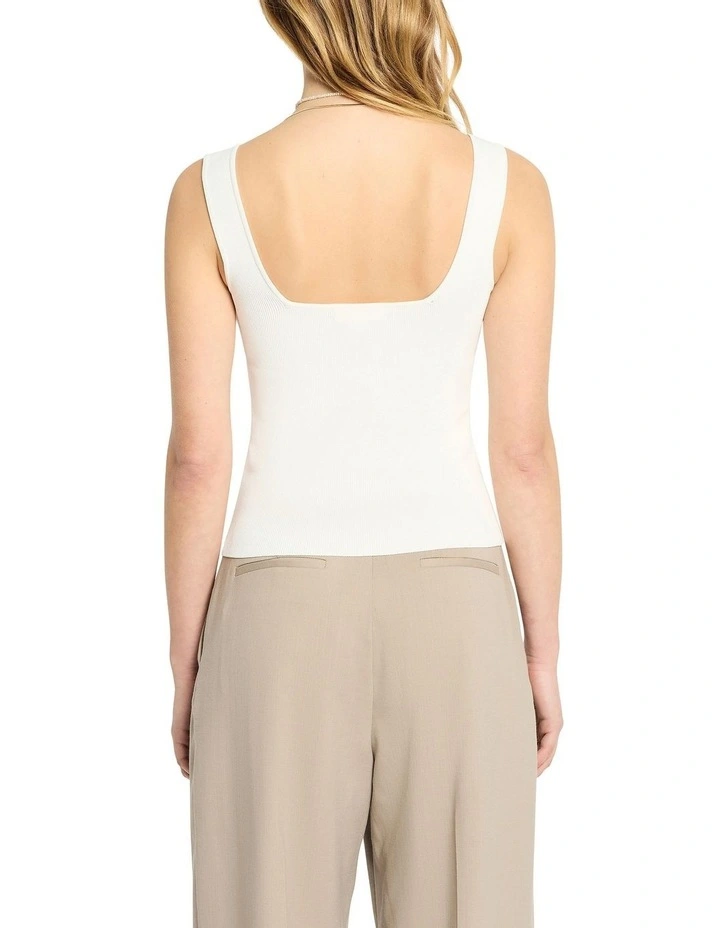 Grace Rib Knit Tank Top in Ivory