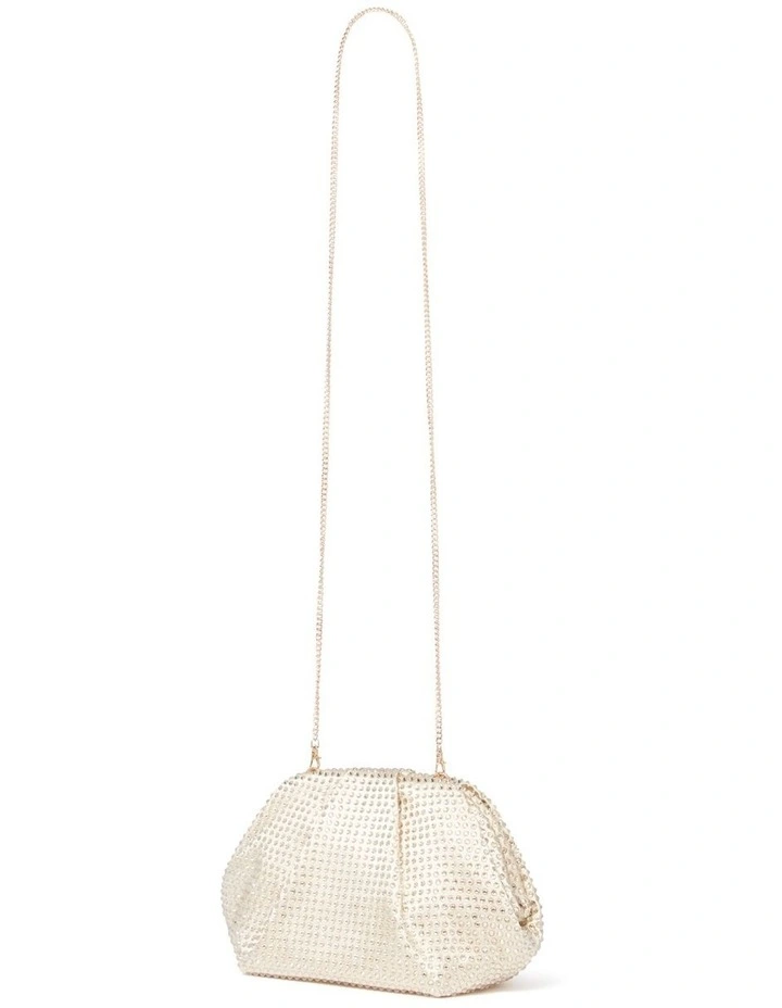 Signature Reece Ruched Clutch in Gold