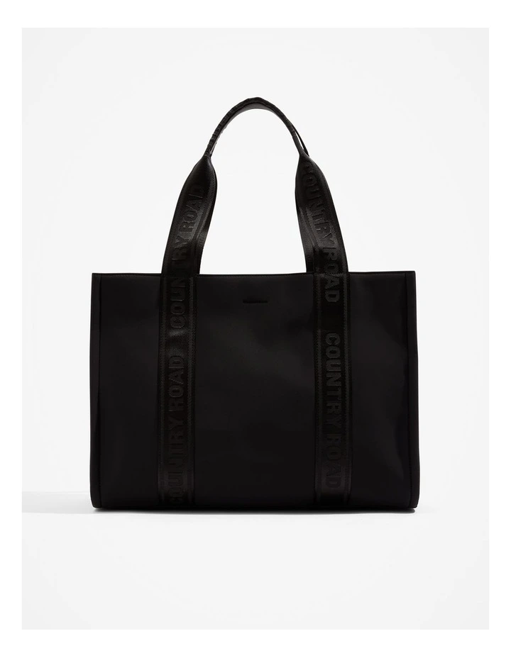 Neoprene Branded Tote in Black