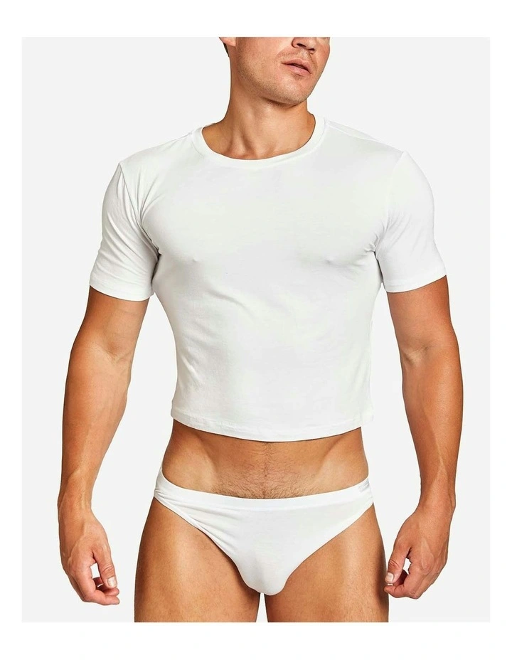 Body Bamboo Crop Tee in White