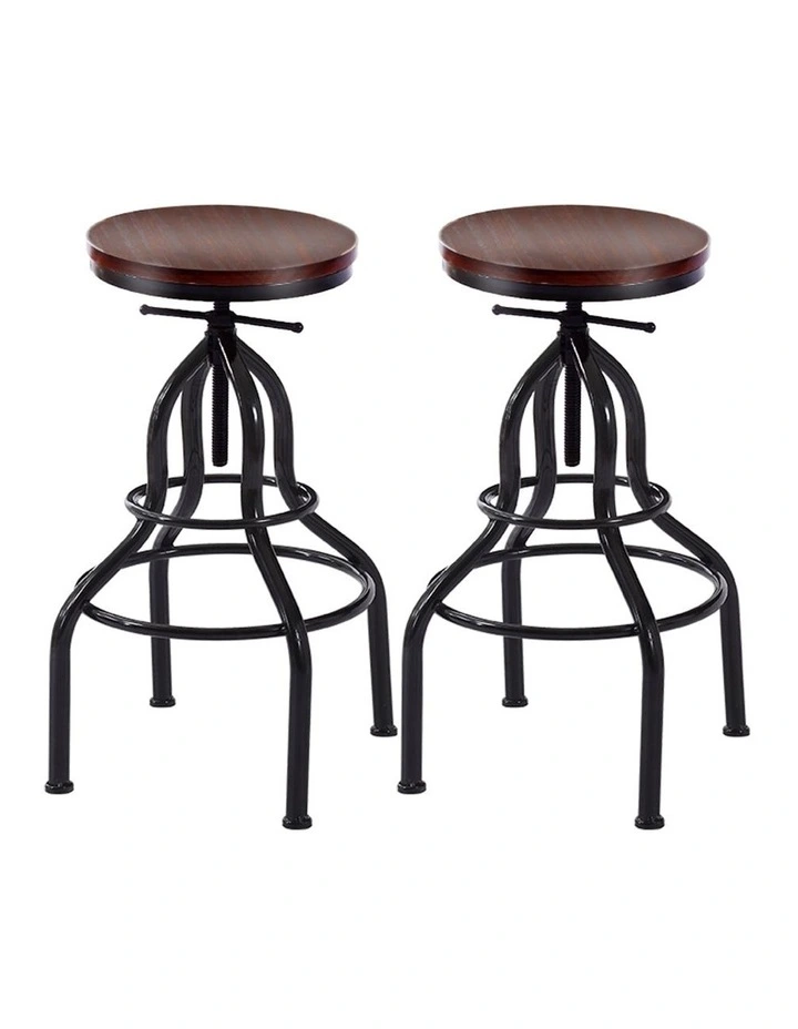 Set of 2 Industrial Bar Stools
