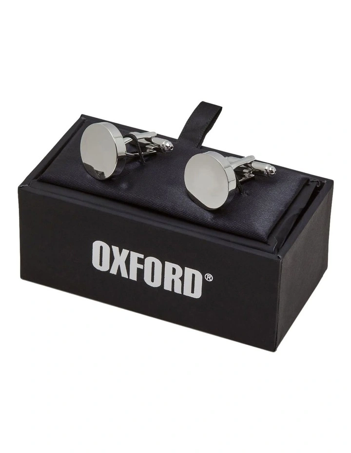 Round Disc Cuff Link in Silver
