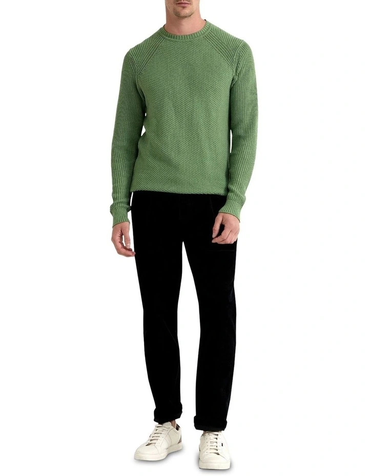 Bruno Cotton Crew Neck Pullover in Green