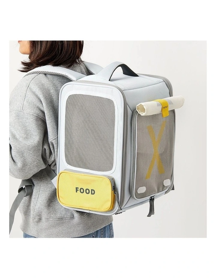 Breezy Xzone Pet Carrier Travel Bag 43 cm in Grey Yellow
