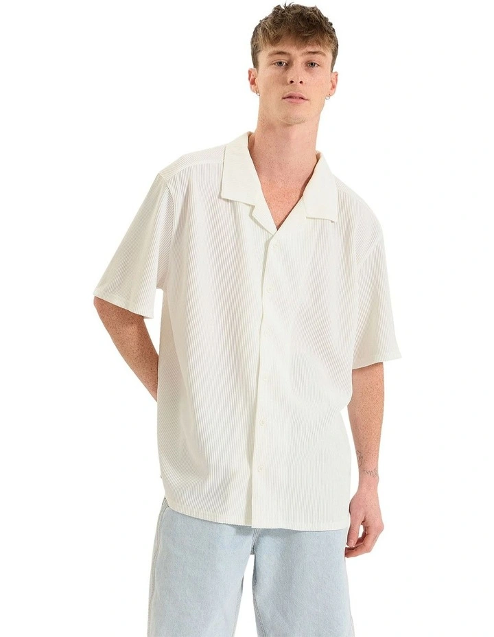 Baroque Cropped Resort Shirt in White