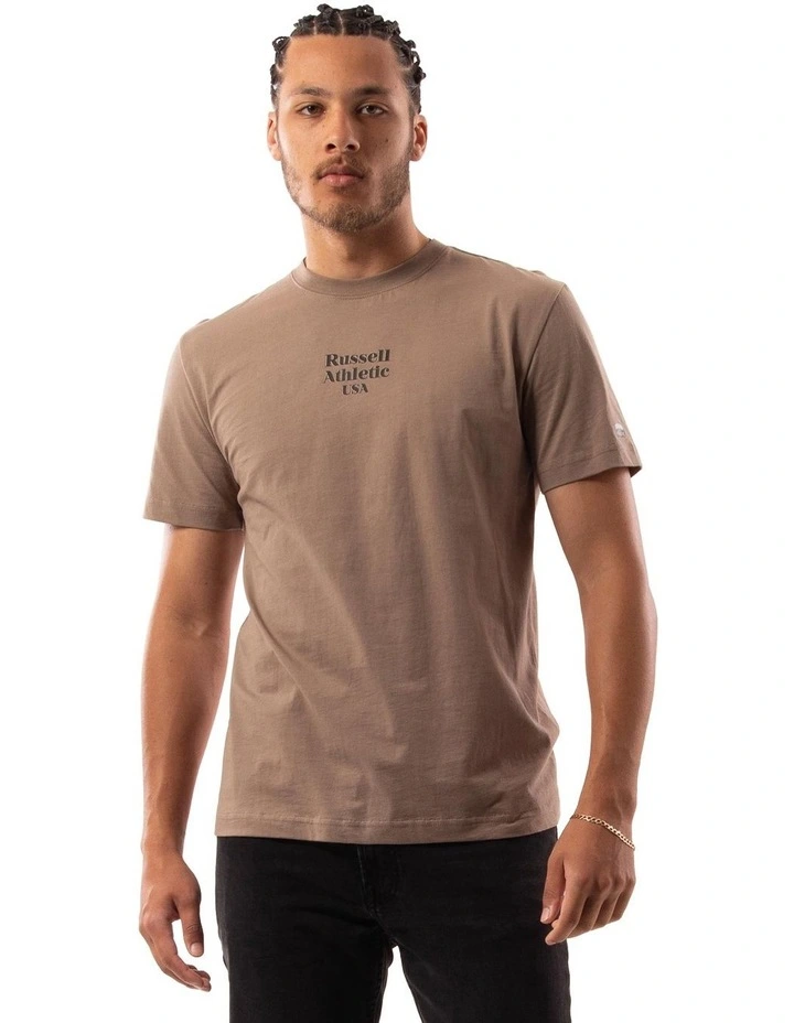 Small Serif Tee in Mocha