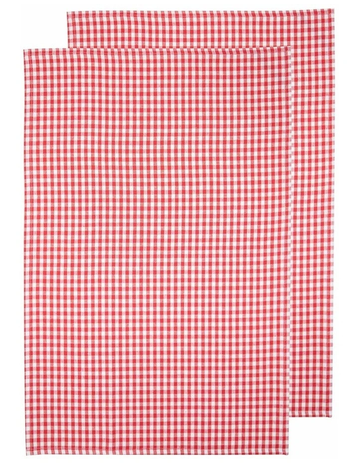 Gingham Kitchen Towel 2 Pack in Pink