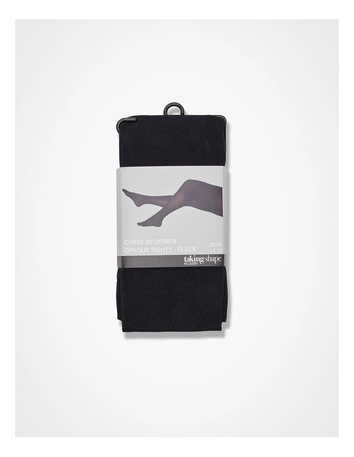 80D Opaque Tights Socks in Black