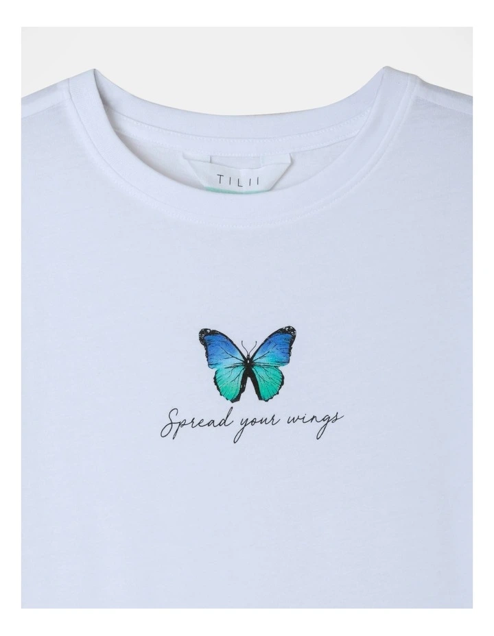 Extended Shoulder Tee in White