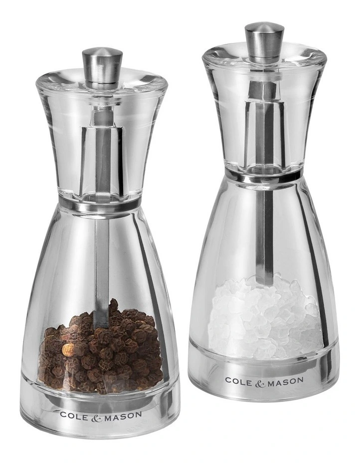 Pina Salt And Pepper Mill Set in Clear