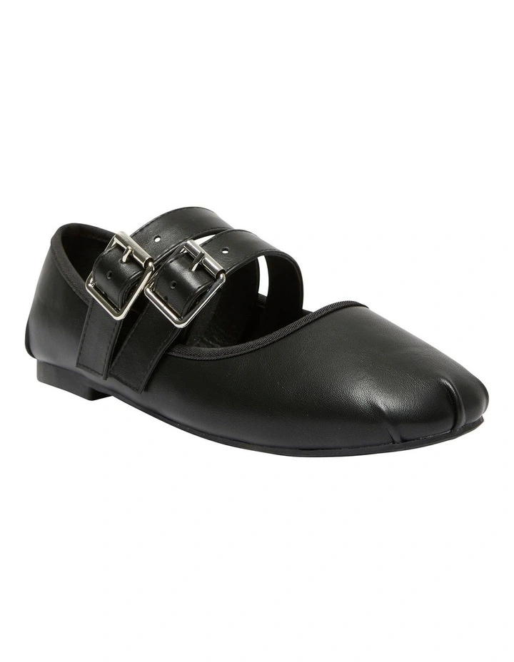 Renata Ballet Flats in Black Smooth