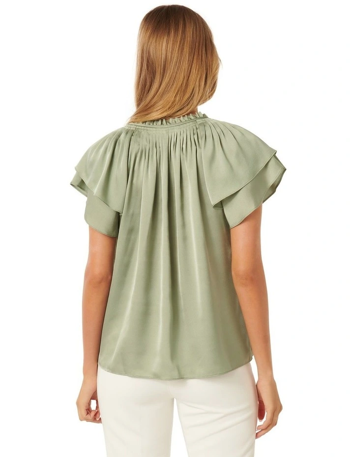 Marni Micropleat Blouse in Green